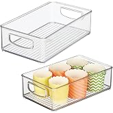 iDesign Stackable Pantry Bin with Handles, Set of 2, Clear | Kitchen Storage, Made in USA