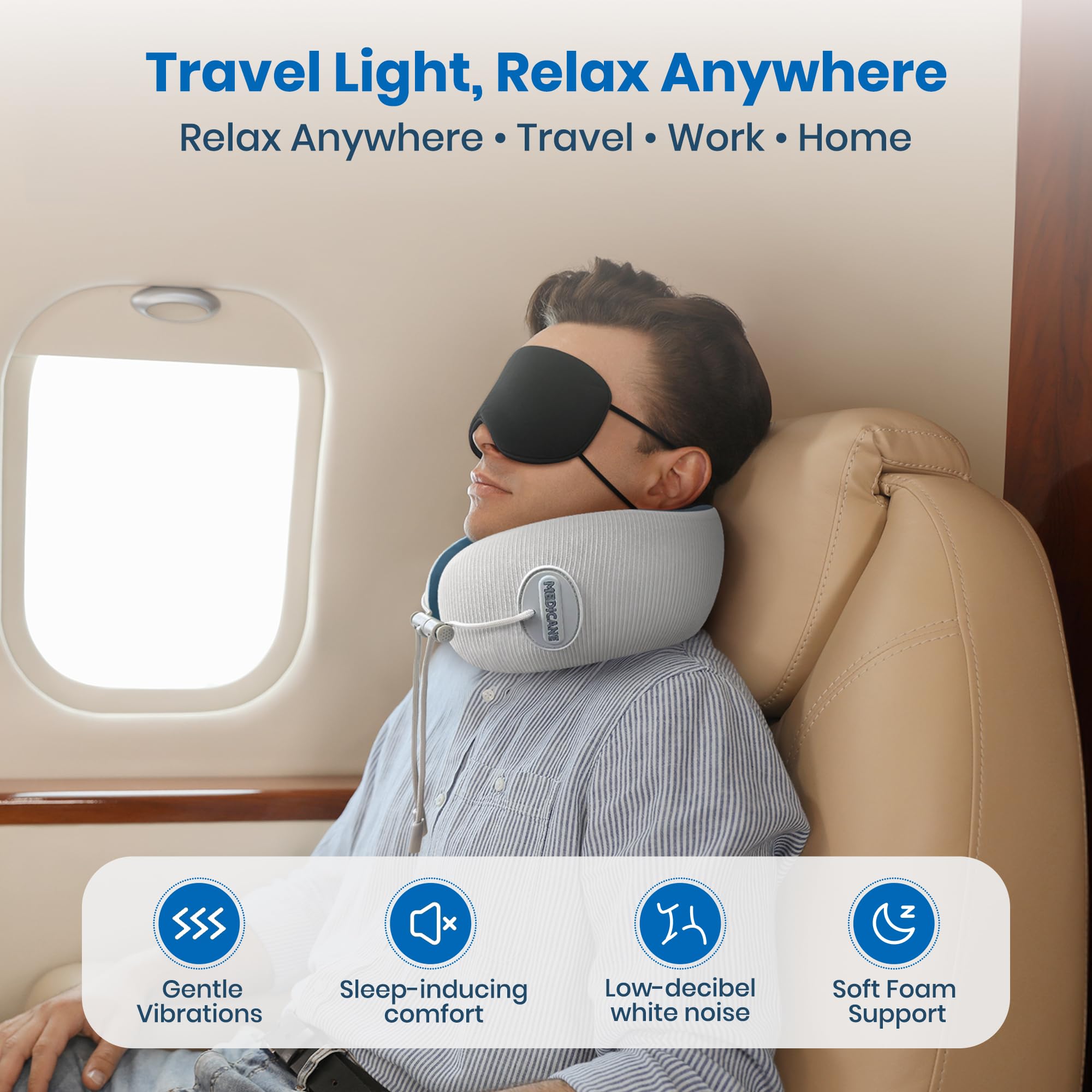 Condition photo showing New/Like New for medicane neck travel pillow with massage, neck pillows with heat & gentle vibration massage with erg