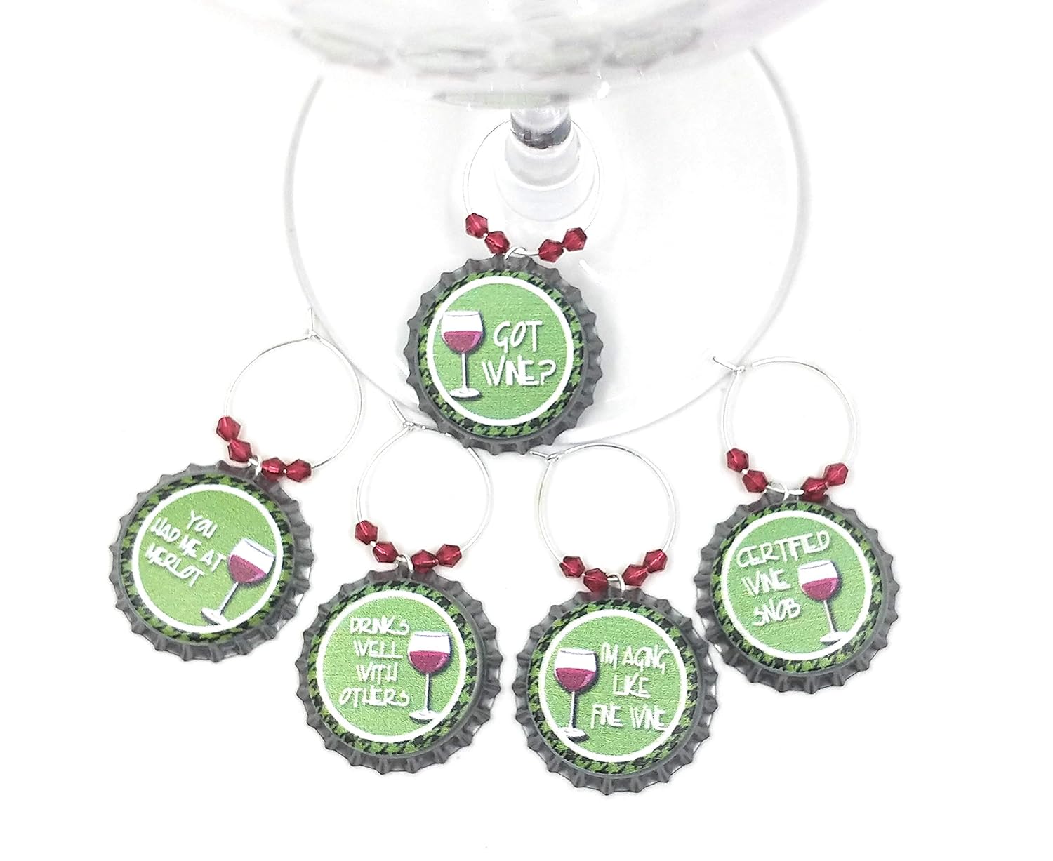 Wine Charms For All Occasions, Holiday Glass Tag
