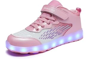 BFOEL Kids Light up Shoes LED USB Charging Flashing High-top Wings Sneakers Boys Girls Trainers for Festivals Halloween Christmas New Year Party Great Gift