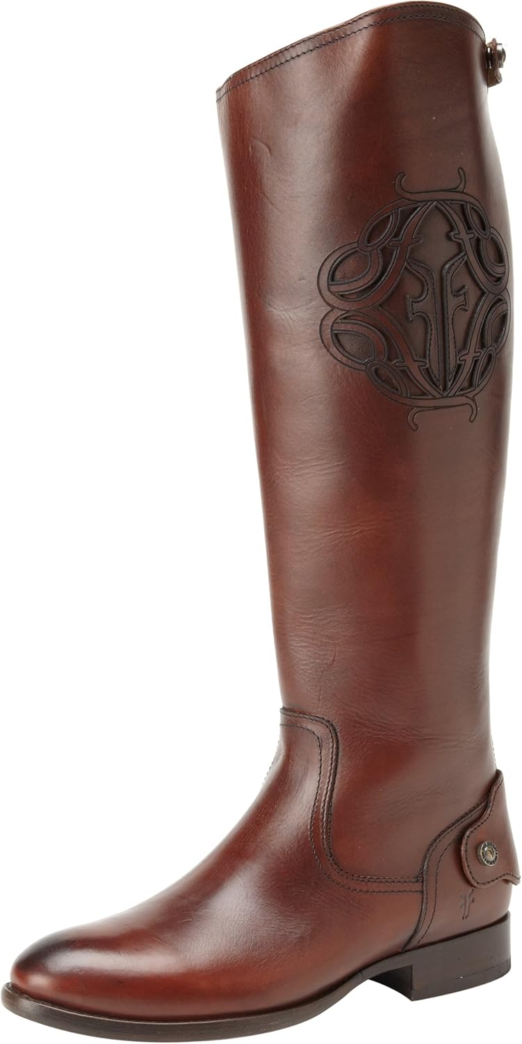 FRYE Women's Lindsay Logo Zip Riding Boot KneeHigh