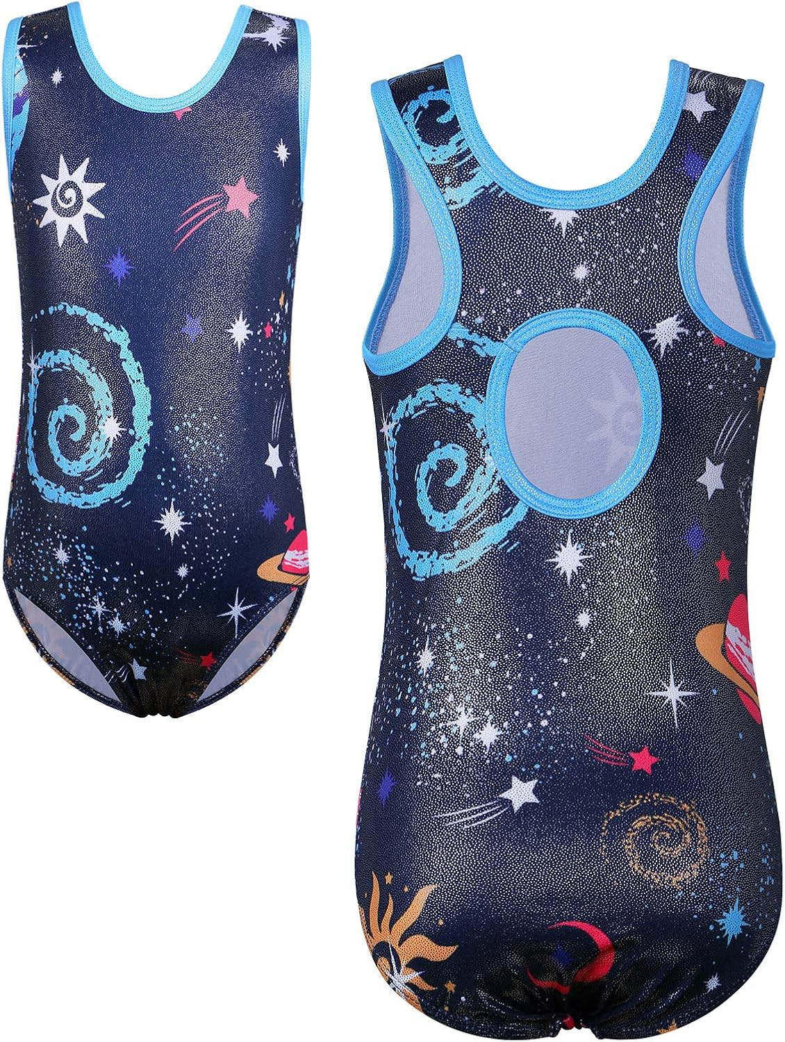 TFJH E Kids Little Girls' One Piece Sparkly Gymnastics Leotard Practice Outfits: Clothing