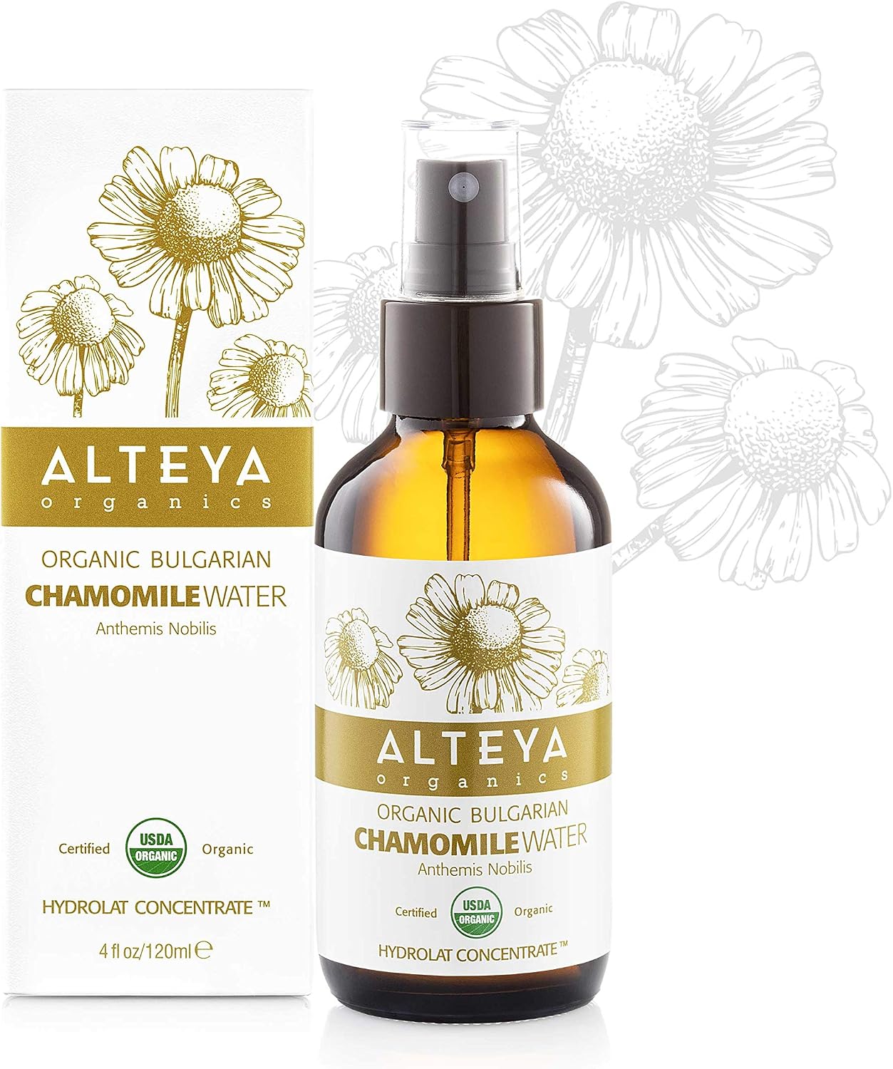 Alteya Organic Chamomile Water Spray 120 ml Glass Bottle