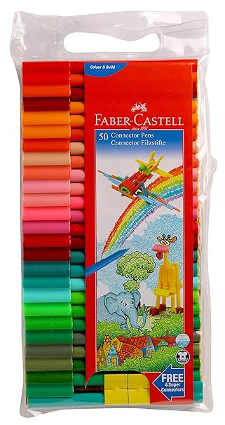 Faber Castell Connector Pen Set Pack Of 50 Assorted Amazon In Office Products