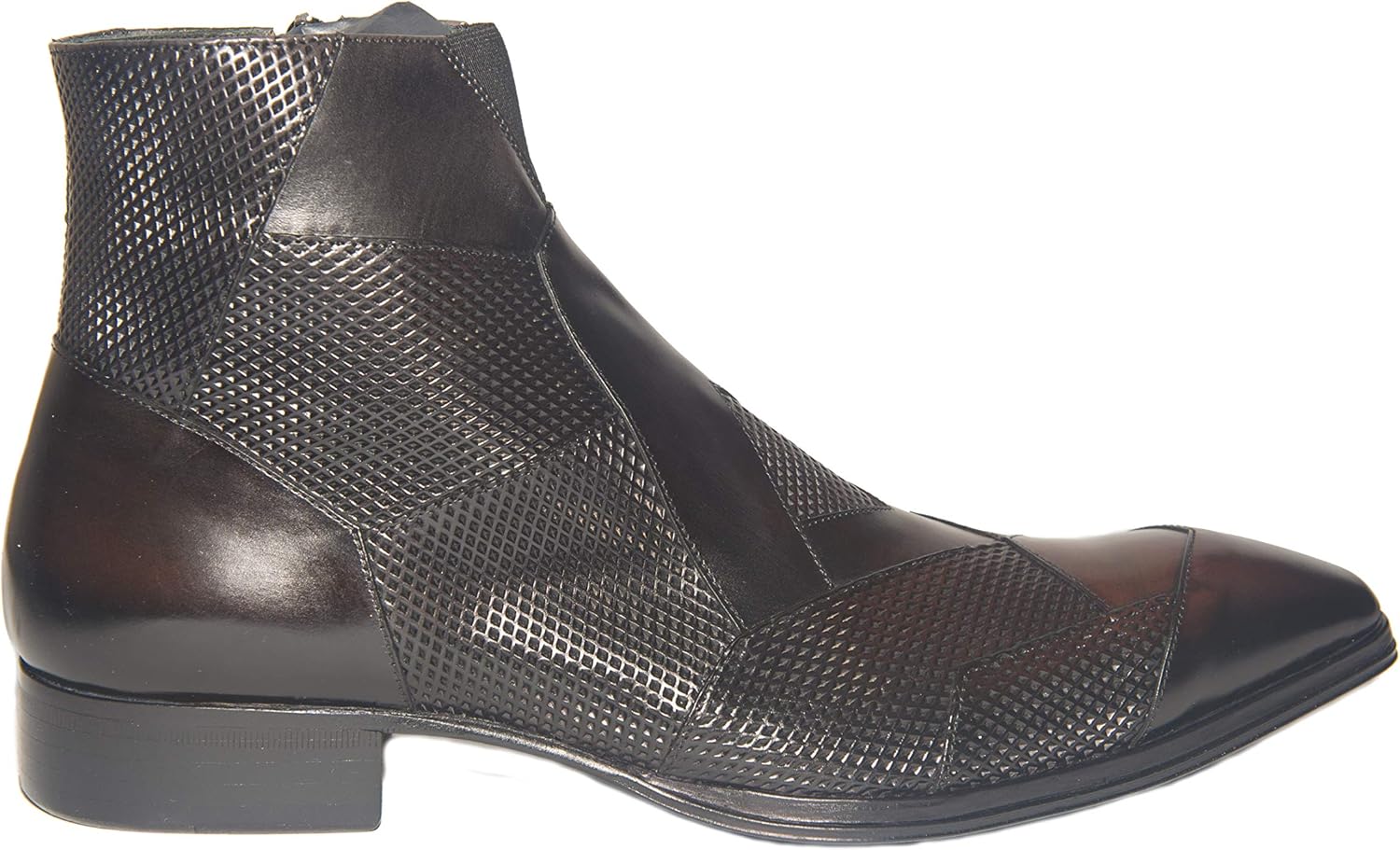 perforated leather ankle boots