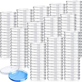 Xuhal 200 Pcs Sterile Petri Dishes Plastic with Lid 90mm Dia x 16mm Sterile Culture Dishes Petri Plate for Lab Analysis Science Experiment School Projects