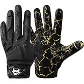 WVVOU Padded Football Gloves, Sticky Padded Receiver Gloves,Football Lineman Gloves