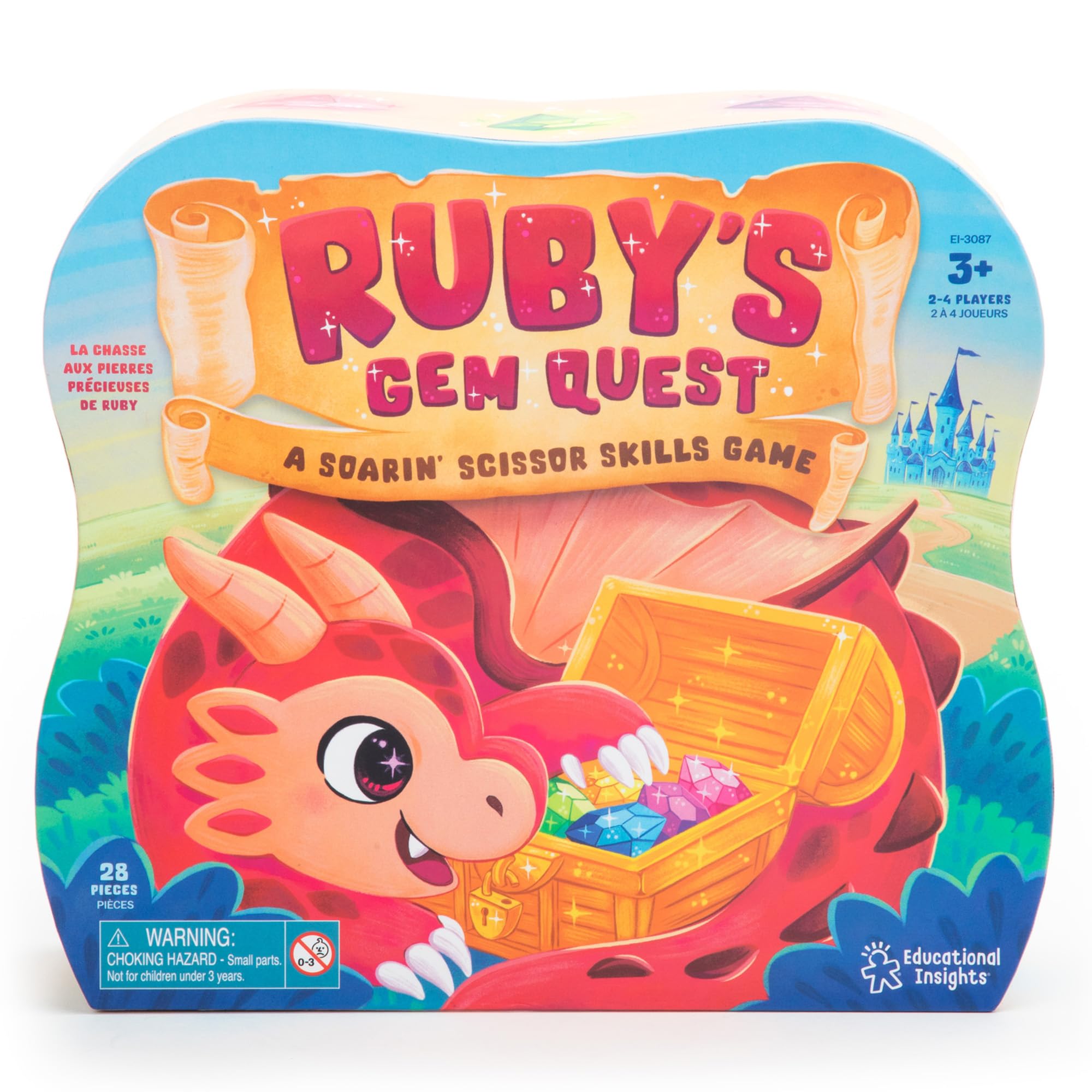 Learning Resources Ruby’s Gem Quest Skills Game, Toys for 3 Year Old Boys and Girls, Introduce Scissor Skills, Educational Games