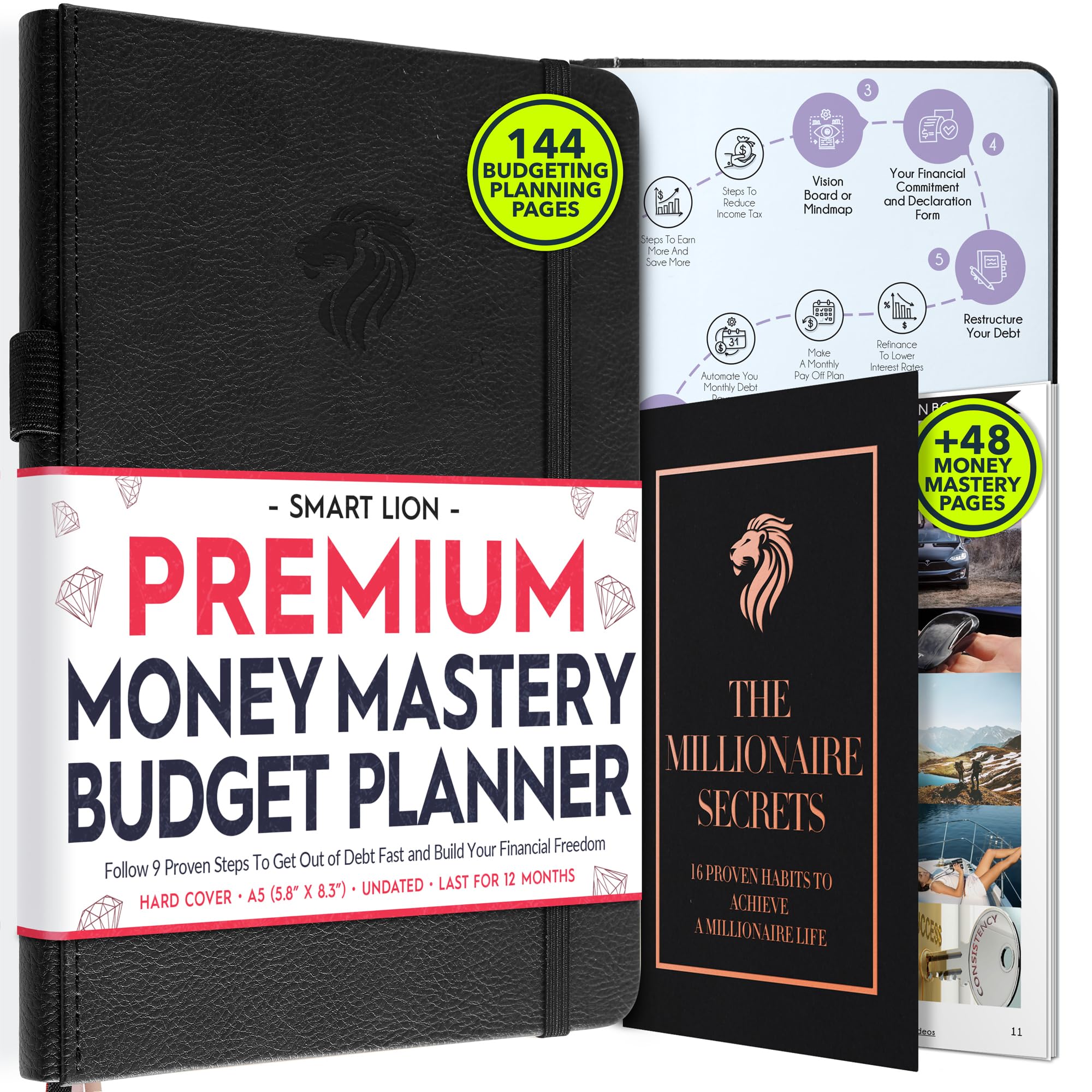 Financial Planner - Monthly Budget Planner & Monthly Bill Organizer | A 12-Month Journey to Financial Freedom | Bill Payment Tracker Organizer, Debt, Expense Tracker & Money Saving with Pockets