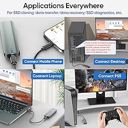 NVMe Enclosure, M.2 SSD Case, Tool-Free 10Gbps USB