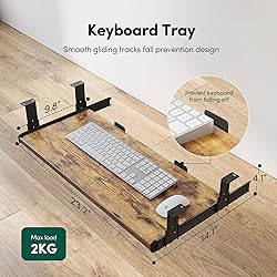 FEZIBO Standing Desk with Keyboard Tray, 63 × 24