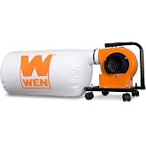 WEN Woodworking Dust Collector, 5.7-Amp Motor with 12-Gallon Bag, Mobile Base, and Optional Wall Mount (DC3401)