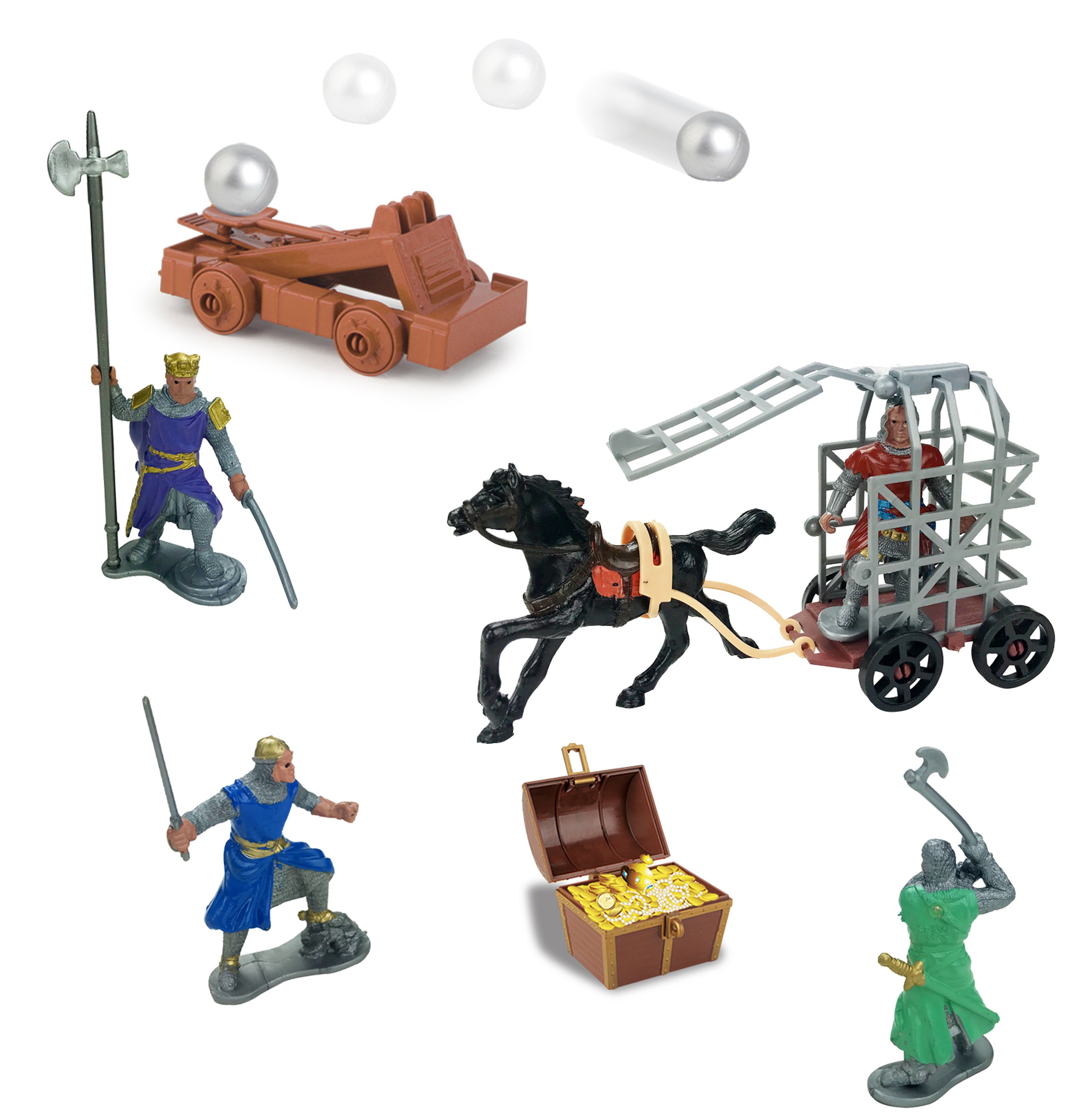 Medieval Castle Knights Action Figure Toy Army Playset with Weapons