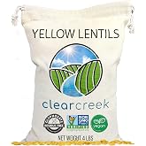 CLEAR CREEK Certified Glyphosate Residue Free Yellow Lentils | 4 lb | Project Non-GMO Verified | Kosher | Vegan