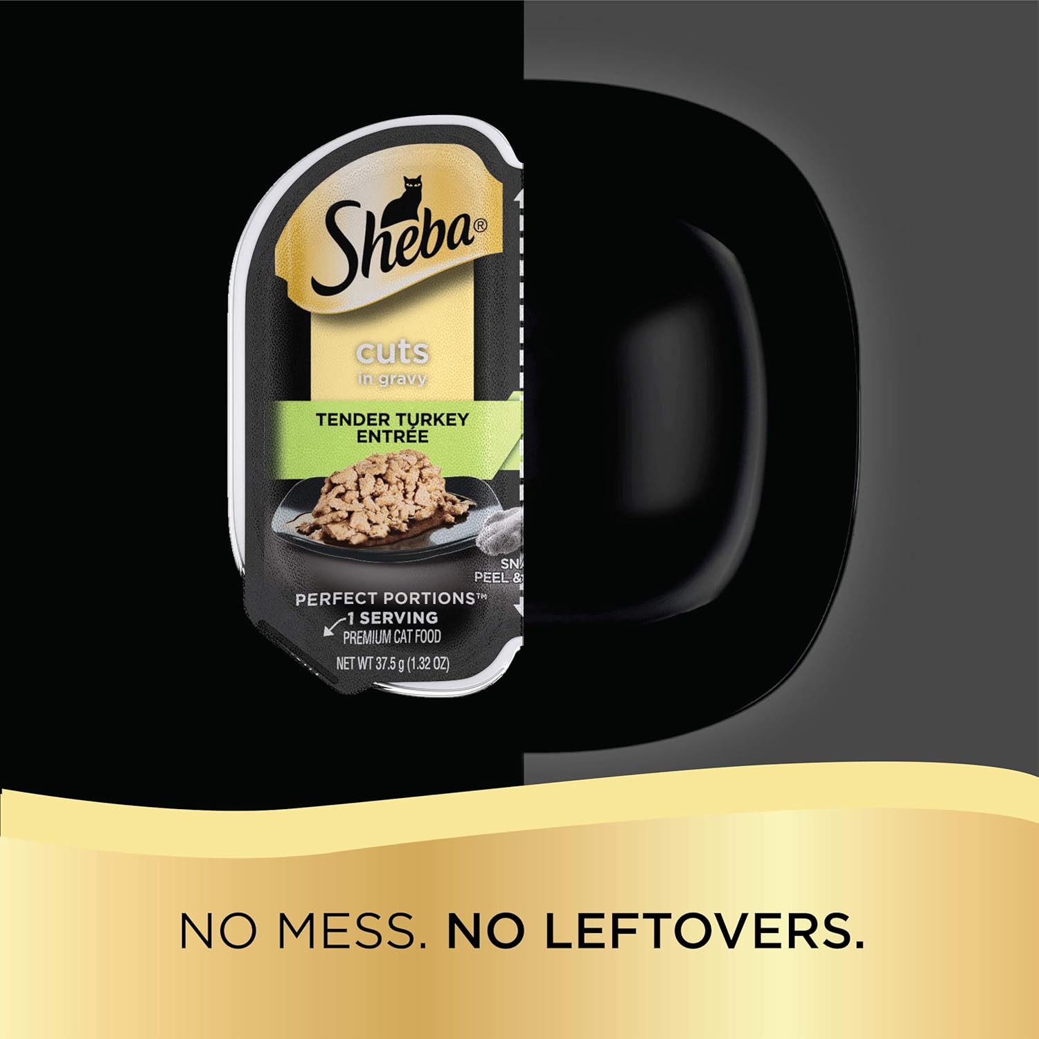 SHEBA PERFECT PORTIONS Soft Wet Cat Food Cuts in Gravy Roasted Chicken Entrée & Tender Turkey Entrée Variety Pack, (12) 2.6 Oz. Easy Peel Twin-Pack Trays: Pet Supplies