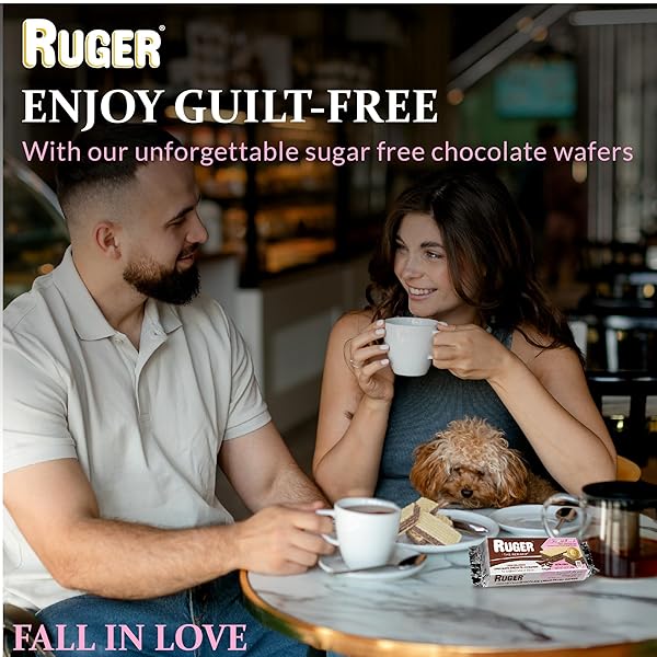 RUGER SUGAR-FREE CHOCOLATE WAFERS 1.6 OUNCE (PACK OF 12) – DELICIOUSLY CRISP AND GUILT-FREE CHOCOLATE TREATS WITH NATURAL INGREDIENTS, NON-GMO, VEGAN, NO ARTIFICIAL COLORS OR FLAVORS – PERFECT FOR WEDDINGS, ANNIVERSARIES, BIRTHDAYS, AND EVERYDAY SNACKING