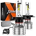SEALIGHT X4I H4/9003/HB2 Bulbs, H4 Fog Bulbs, with Adjustable Lock Ring, Cooling Fan, Easy Installation 55000 LM, Fog Light, Pack of 2