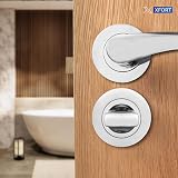 XFORT Polished Chrome Thumb Turn Lock Bathroom Door Deadbolt Kit view 2