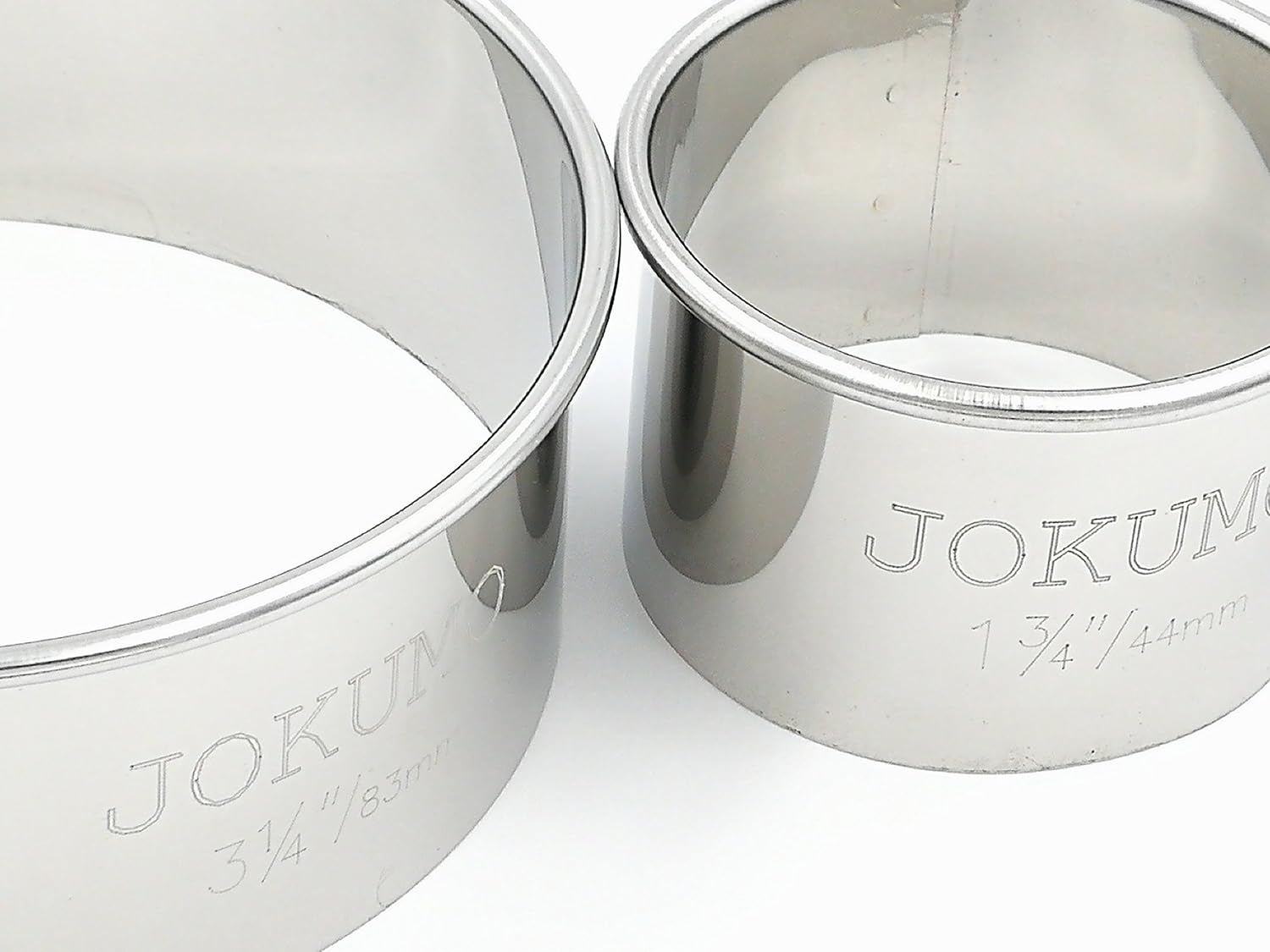 JOKUMO 12 Piece Plain Round Cookie/Pastry Cutter Set Heavy Duty Commercial Grade 18/8 304 Stainless Steel, Metal Marked Size - Image 4