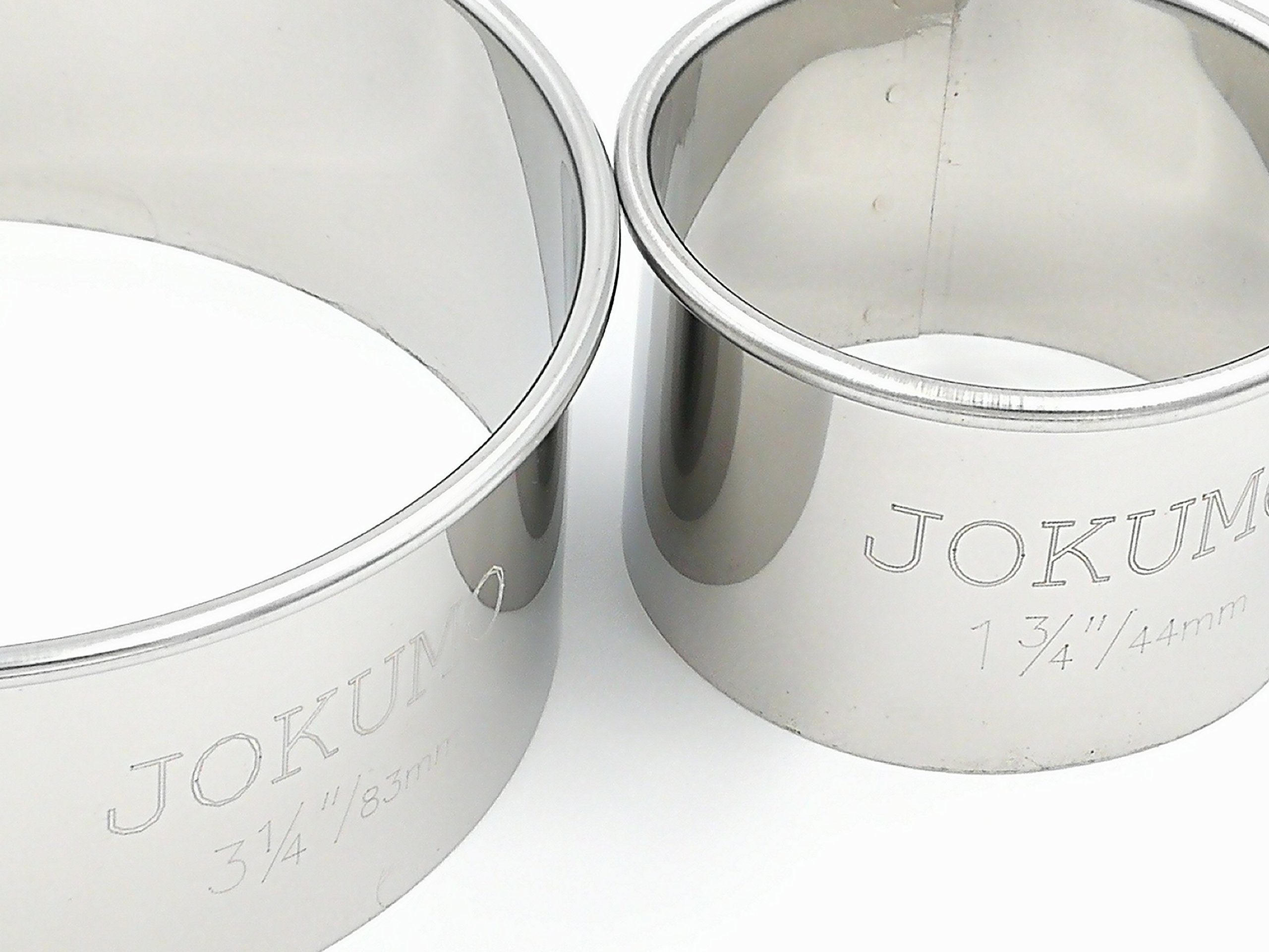 JOKUMO 12 Piece Plain Round Pastry / Cookie Cutter Set Heavy Duty