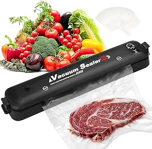 Vacuum Sealer Machine, Automatic Food Sealer For Foodsaver with 15 Vacuum Sealer Bags | Compact Design | Lab Tested | Safety Certified | Vacuum and Seal Modes