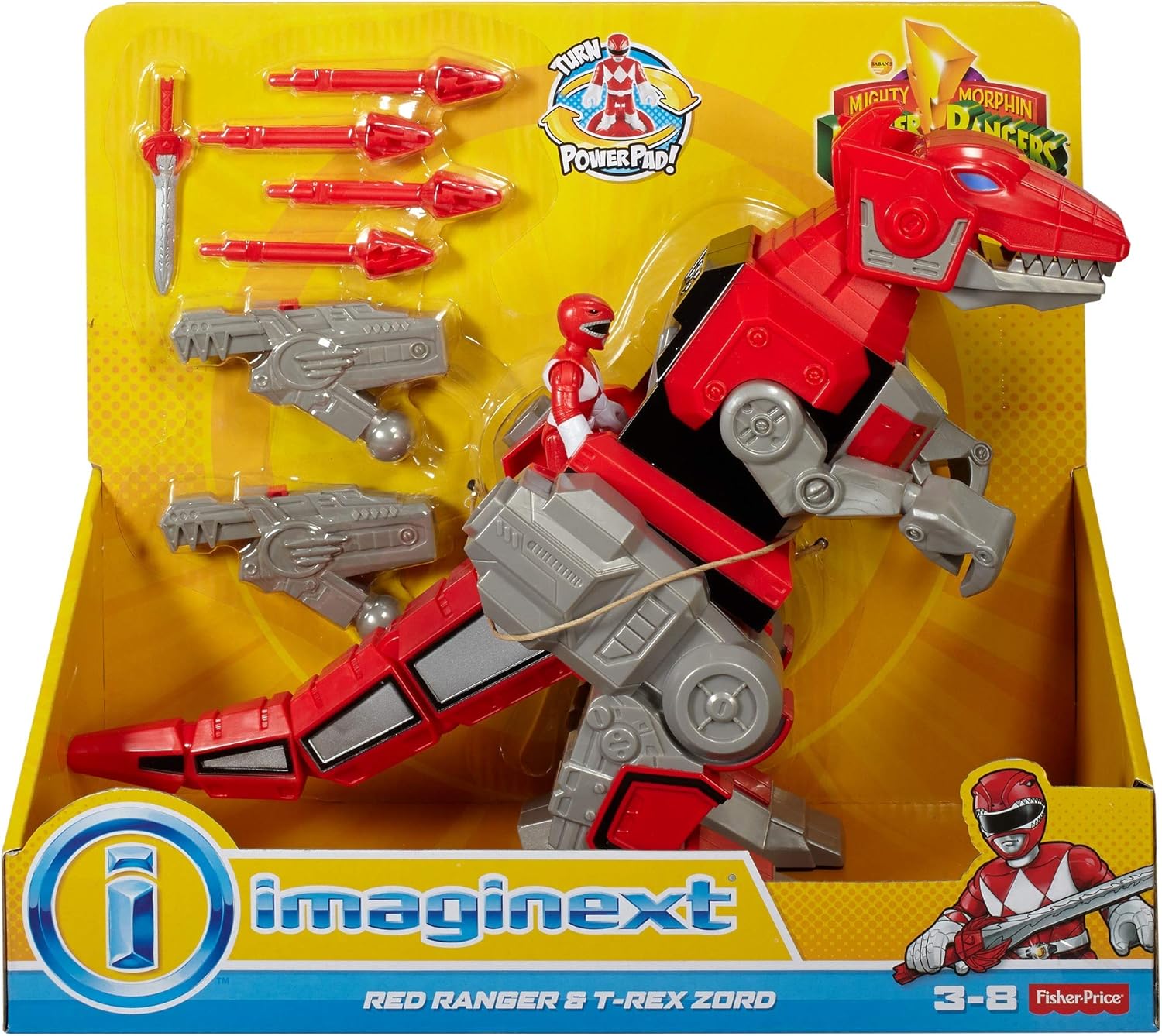 imaginext red ranger t rex zord