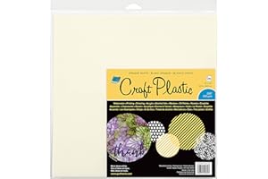 Grafix Opaque Craft Plastic – Opaque .010” Craft Plastic Film, Durable and Flexible Film, Perfect for DIY Crafts, Mixed Media, Fluid Art, Watercolors, and Stamping White, 12x12”, Pack of 25
