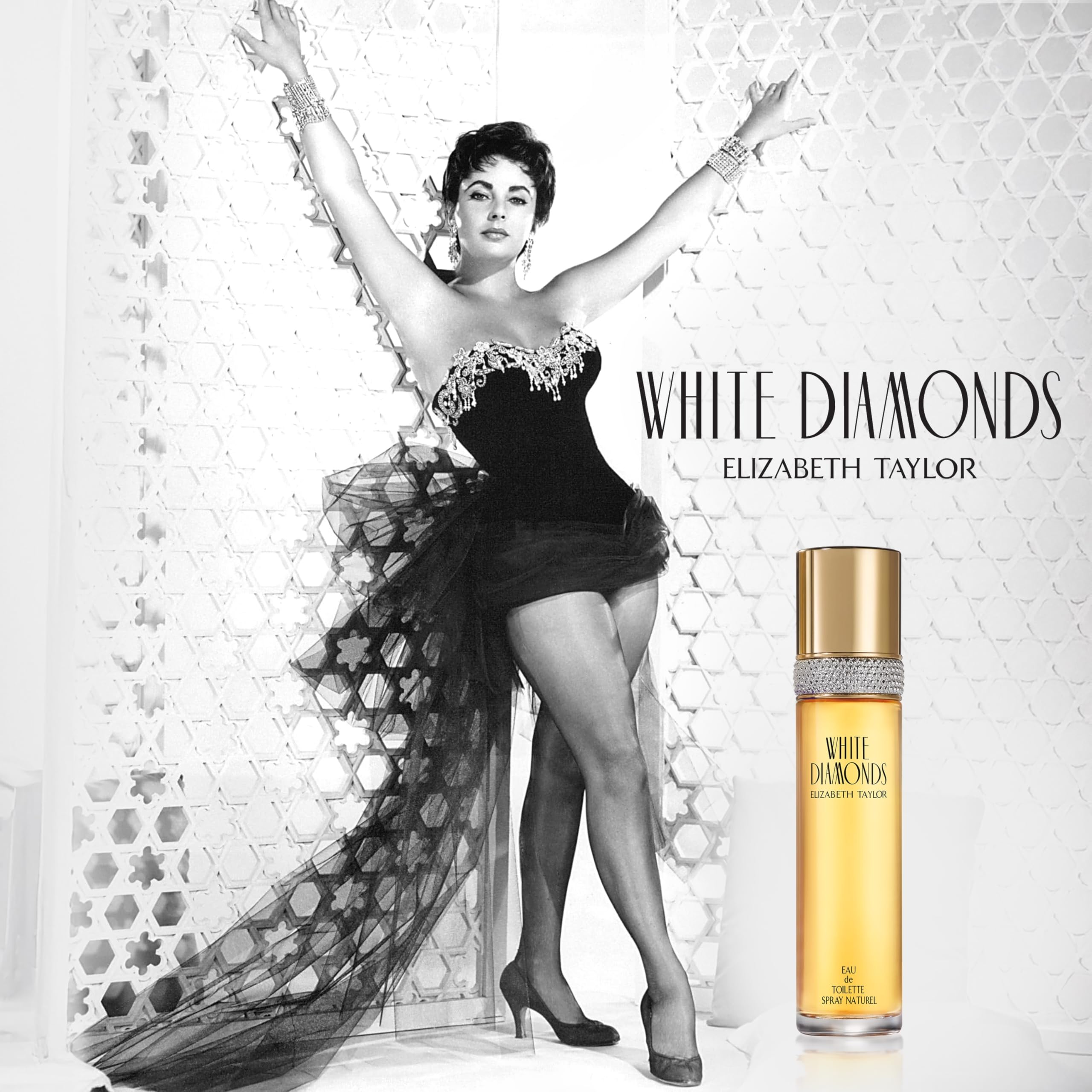 Elizabeth Taylor White Diamonds Women's Perfume, Long-Lasting Floral Fragrance, Eau de Toilette EDT Spray, Gift for Her, 3.3 fl oz