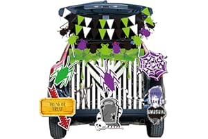 BMMFF Halloween Trunk or Treat Car Decorations Kit for SUV Outdoor Halloween Beetle Decor for Garage Truck Outside Archway Door Patio Supplies. (Ghosts)
