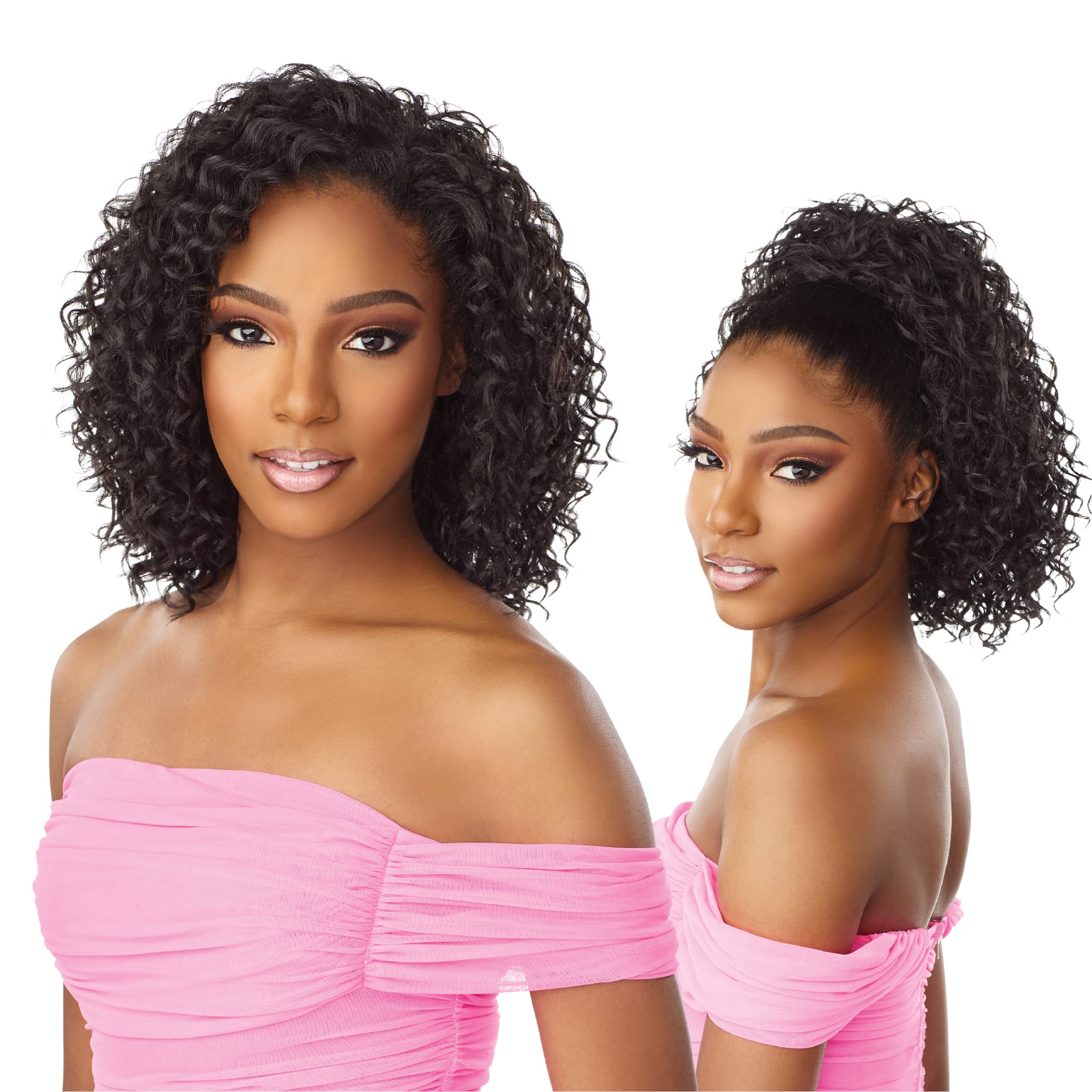 Sensationnel Synthetic Instant Weave Half Wig Drawstring - IWD 14 (Color:1 JET BLACK)