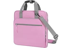 Betoores Zipper Binder, 3 Ring 2 Inch 500 Sheet Capacity School Binder with Zipper for Girl and Boy, Compatible with 13-Inch MacBook, Handle and Shoulder Strap Included (Pink)