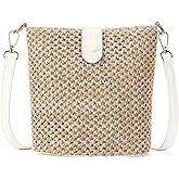 RNIEGA Small Straw Crossbody Bag for Women Woven Summer Shoulder Phone Purse Beach Handbag for Vacation