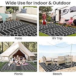 Smiry Outdoor Rug 6x9 ft, Waterproof Reversible