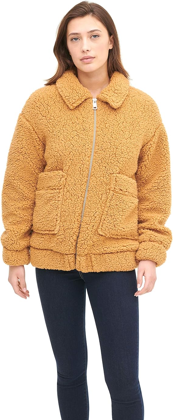 Levi’s 李维斯 仿羊羔绒 宽松版 女式飞行夹克 M码1.6折.97 海淘转运到手约￥293