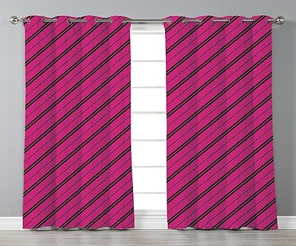 Amazon Com Iprint Stylish Window Curtains Hot Pink Diagonal