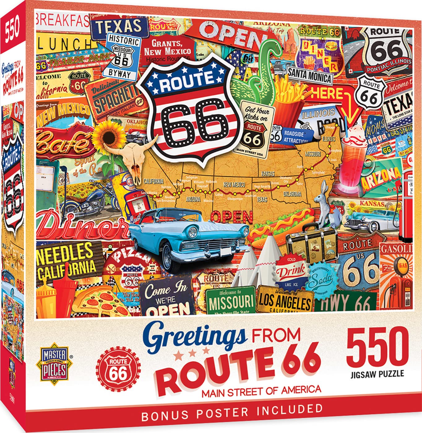 Greetings From Route 66 550pc Puzzle + Bonus Poster (mpc)