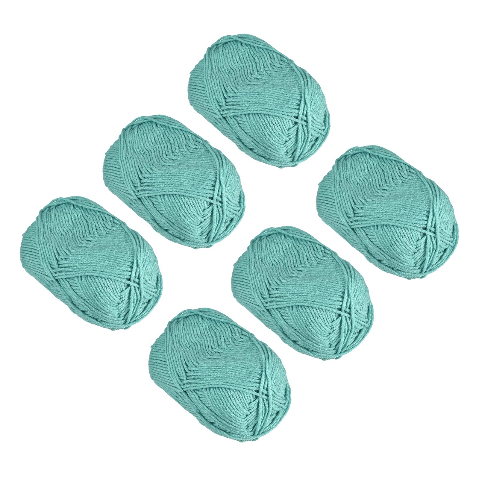 METALLIXITY Acrylic Yarn(50g/1.76oz) 6Pcs, Acrylic Soft Crochet Yarns - for Knitting and Crocheting DIY Craft Project, Blue-Green