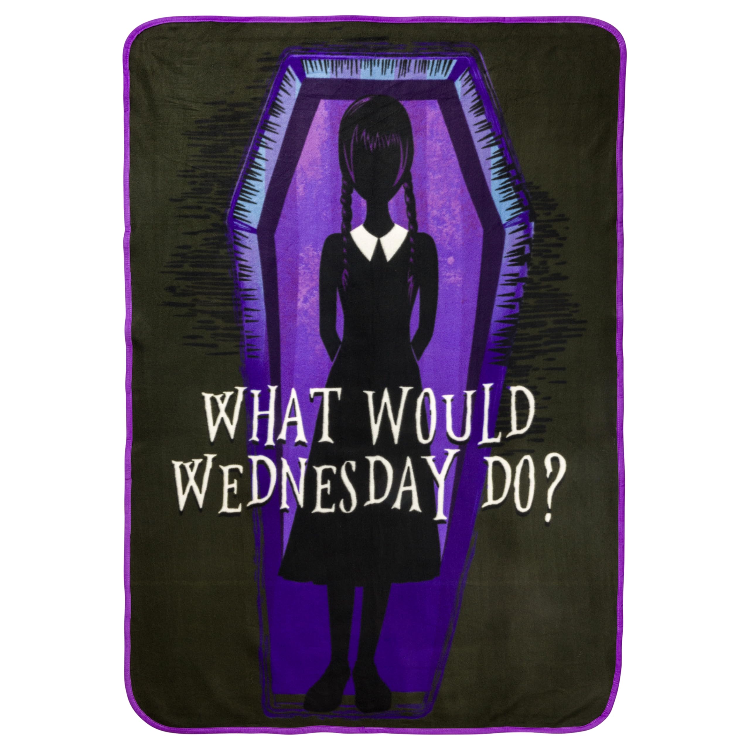 Silver Buffalo Addams Family What Would Wednesday Do 45" x 60" Fleece Throw