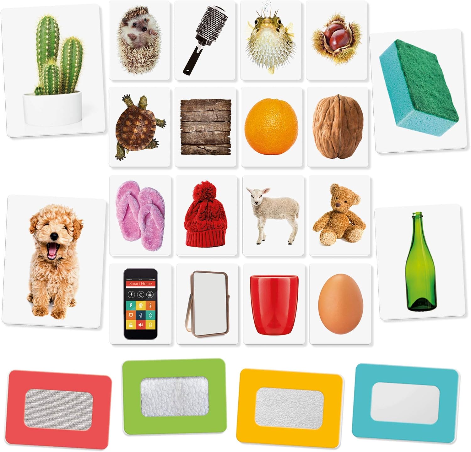 HEADU Montessori Flash Cards Tactile, Multicolor - Image 3