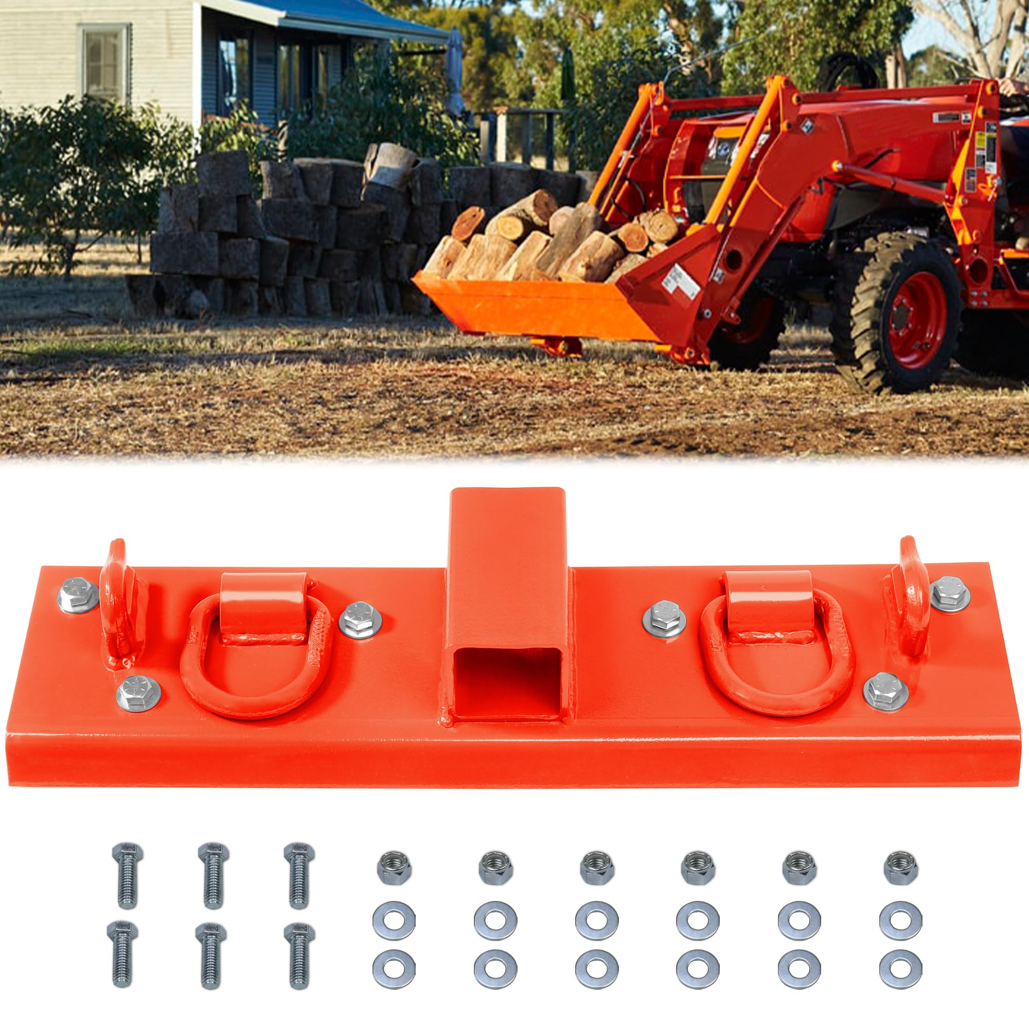 Photo 1 of ** MISSING INSTRUCTIONS**
JY PERFORMANCE Tractor Grab Hooks Compact Tractor Bucket Hooks Bolt On Compatible with Kubota Tractor, Orange