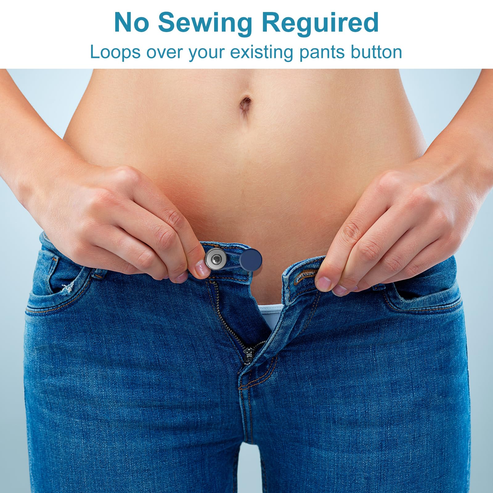 KUNTAERY 8PCS Button Extenders for Jeans, Pants Waistband Expanders, Instant Waist Extender Buttons for Women and Men, No Sew Jeans Waist Extension 1-1.4 Inches
