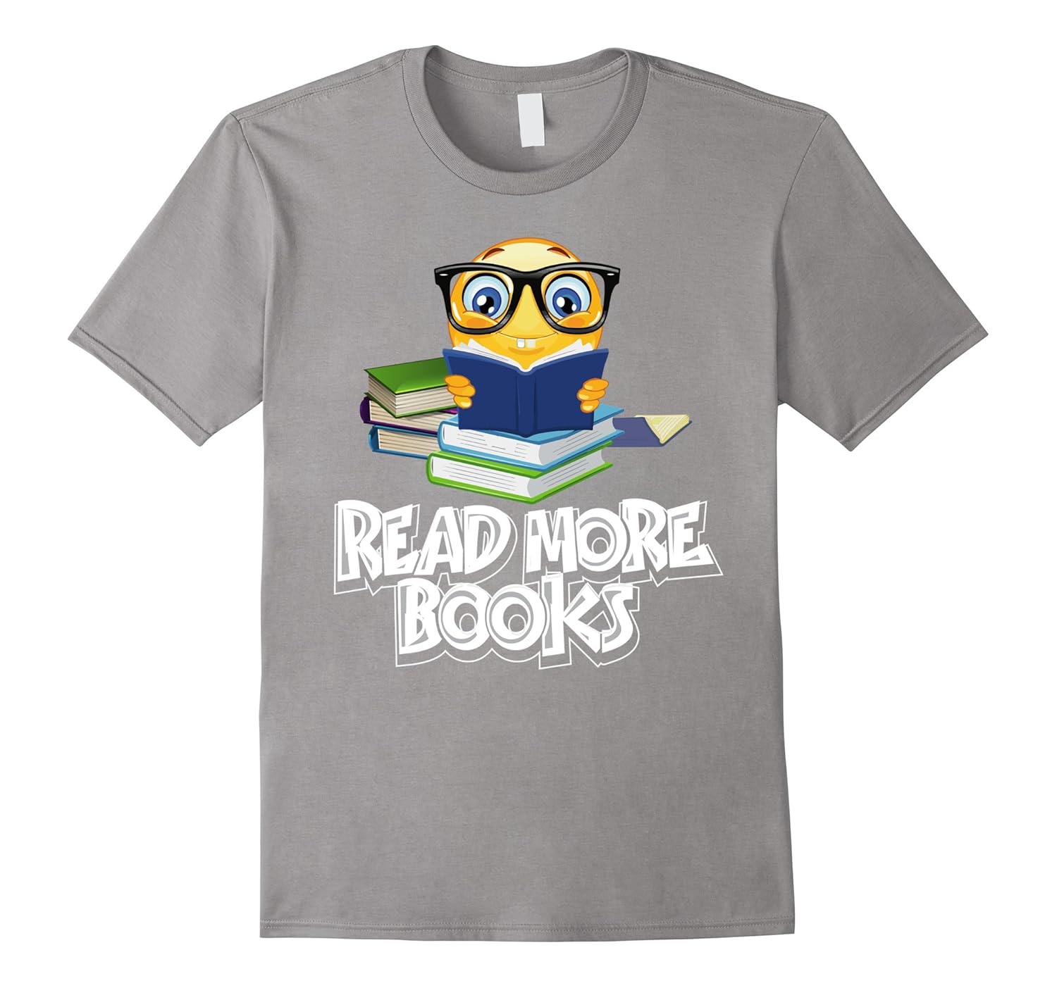 Reading Emoji Funny T-Shirt Cute Bookworm Gift Tee-ANZ