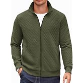 COOFANDY Mens Zip Up Sweatshirt Quilted Fall Sweater Jackets Casual Stylish | Lightweight Jackets, Zip Up Sweater, Hoodless, Fall/Winter Wear, Full Zip, 2026 Fashion, Casual, Waffle, Mens Outerwear