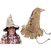 Nicky Bigs Novelties Unisex Adult Brown Burlap Straw Scarecrow Costume Hat - Harvest Witch Wizard Hats, One Size