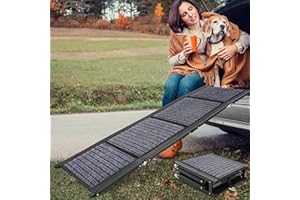 9TH SHOP Folding Dog Ramp for Cars, 63"x17" Large Dog Ramp for SUV & Truck, Non-Slip Surface & Side Handle, Portable Pet Ramp