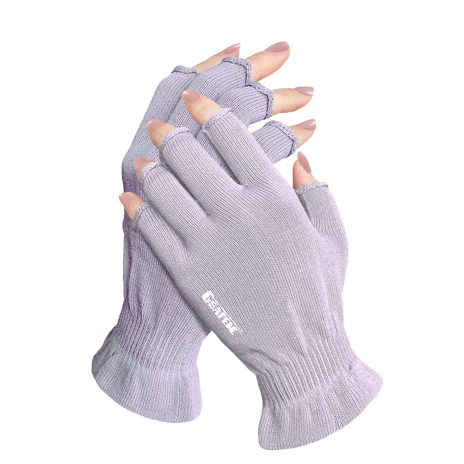 Photo 1 of GSAFEME Cotton Gloves for Dry Hands - Fingerless Touchscreen Moisturizing Gloves for Sleeping - Cotton Eczema Gloves for Men and Women, Purple S/M 1 Pair