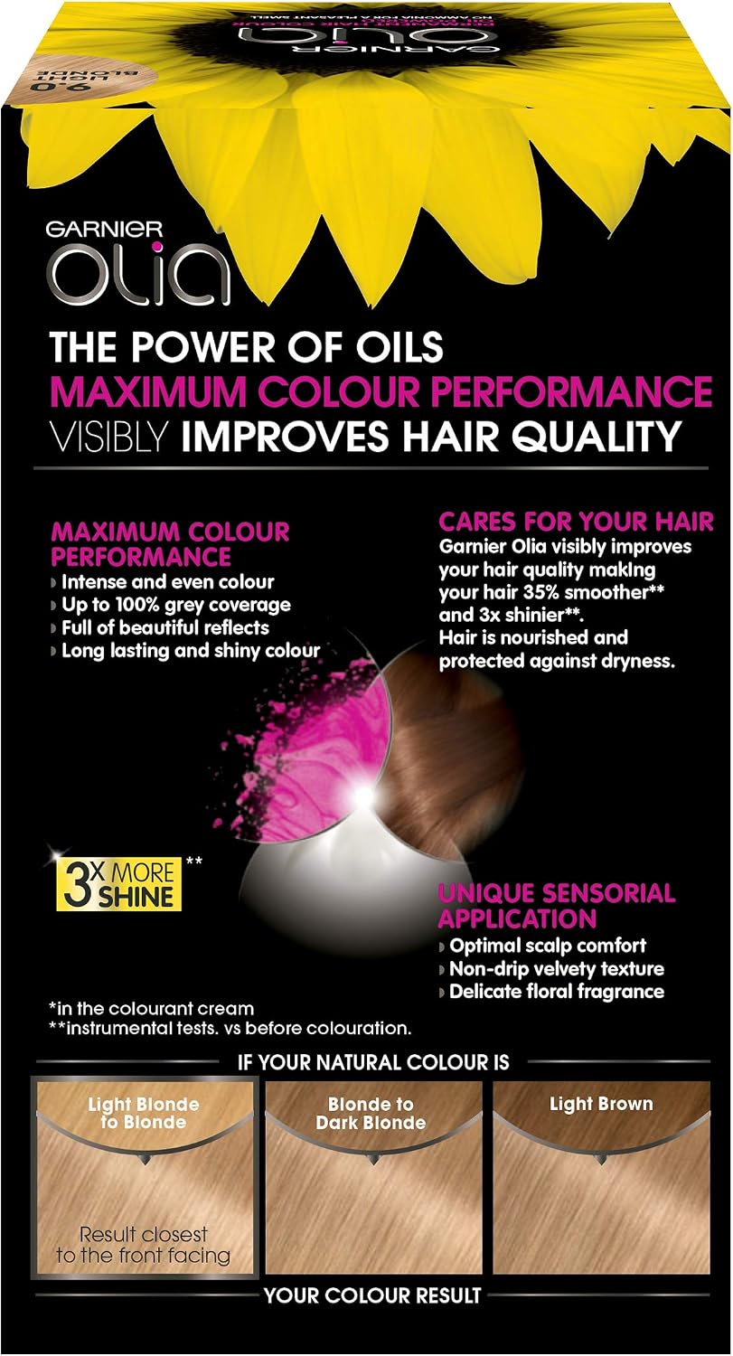 Garnier Olia 9.0 Light Blonde No Ammonia Permanent Hair Dye - Image 3
