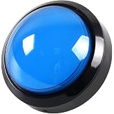 EG STARTS 4 Inches Arcade Buttons LED 100mm Larger Big Dome Convex Type Lit Illuminated Push Button Compatible Arcade Machine DIY Kit &amp; Raspberry Pi Game Part (Blue)