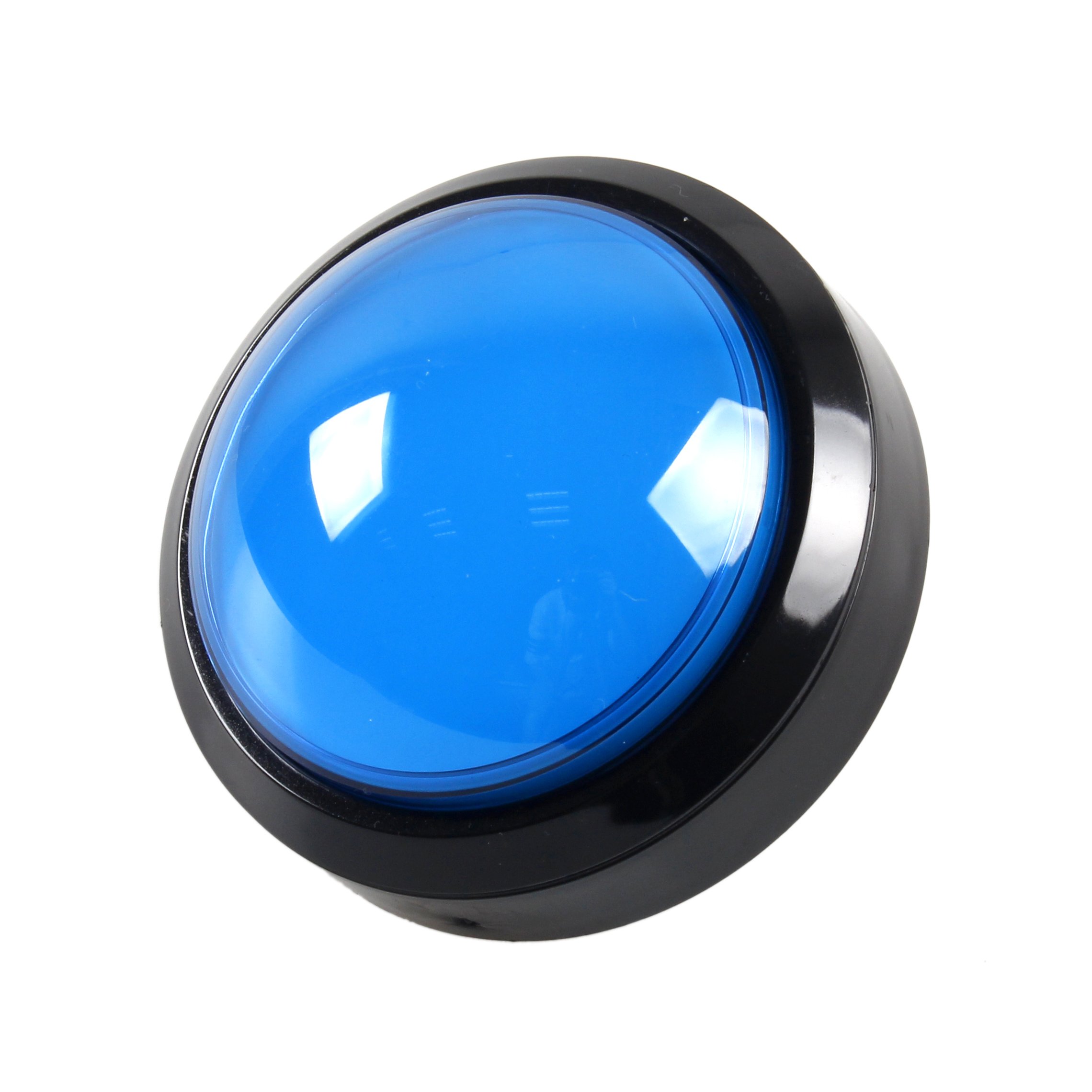 Photo 1 of EG STARTS 4 Inches Arcade Buttons LED 100mm Larger Big Dome Convex Type Lit Illuminated Push Button Compatible Arcade Machine DIY Kit & Raspberry Pi Game Part (Blue)