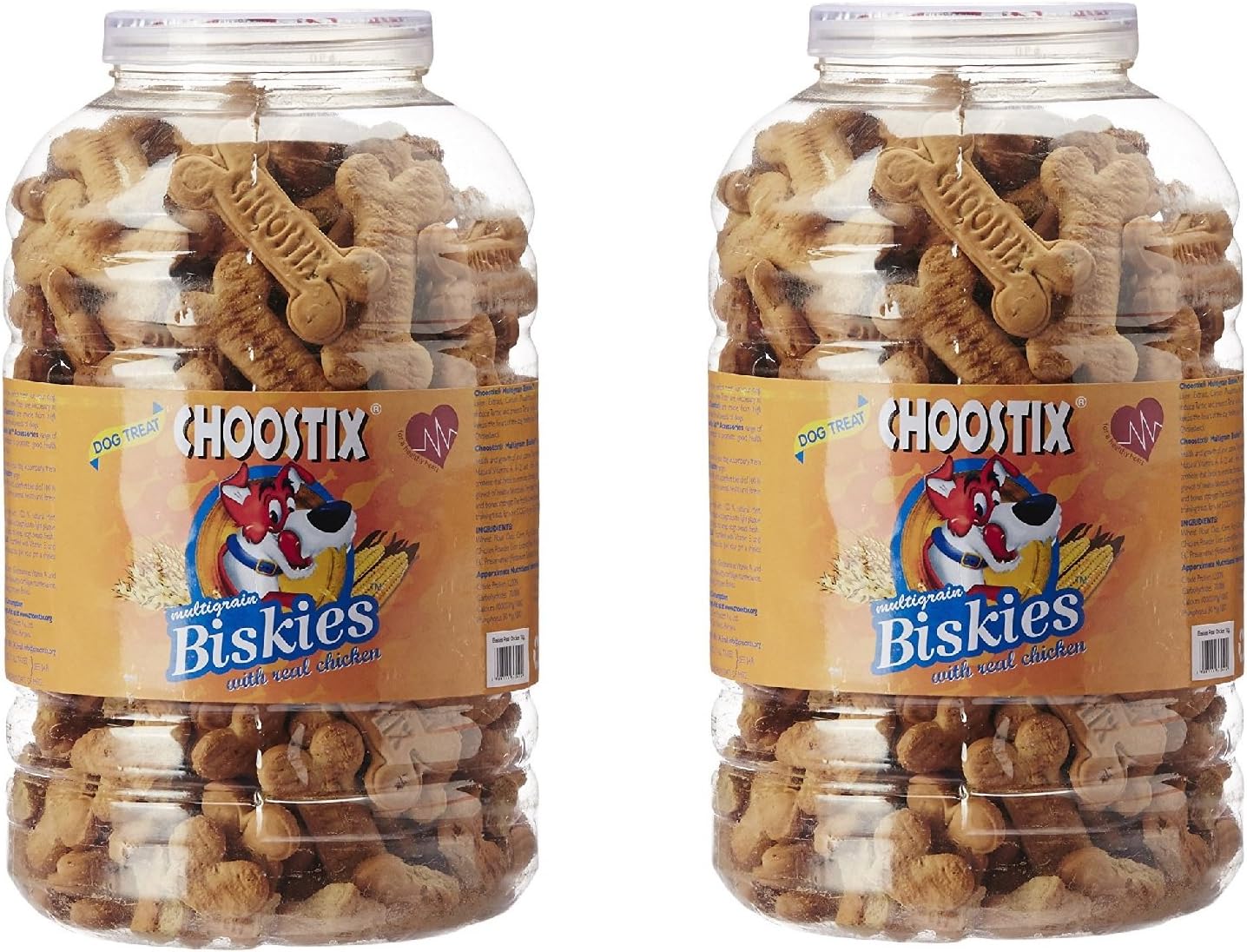 Choostix Biskies Dog Treat, Real Chicken, 1 kg (Pack of 2)